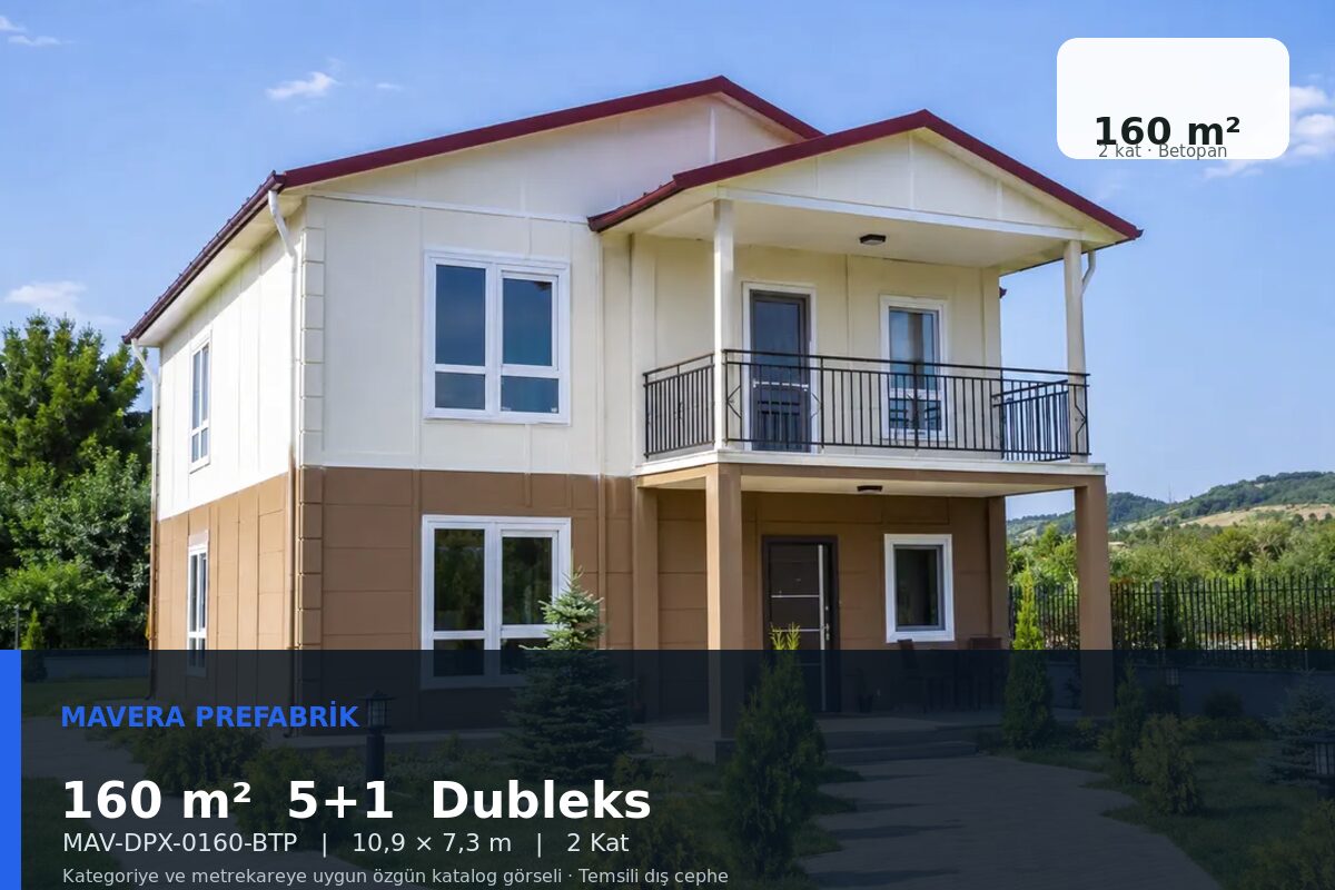 160 m² 5+1 Betopan Dubleks Prefabrik Ev