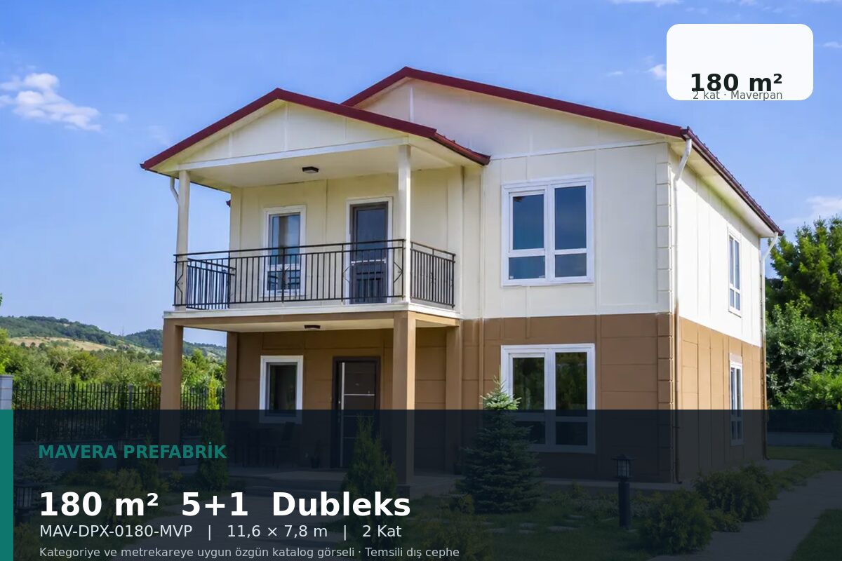 180 m² 5+1 Maverpan Dubleks Prefabrik Ev
