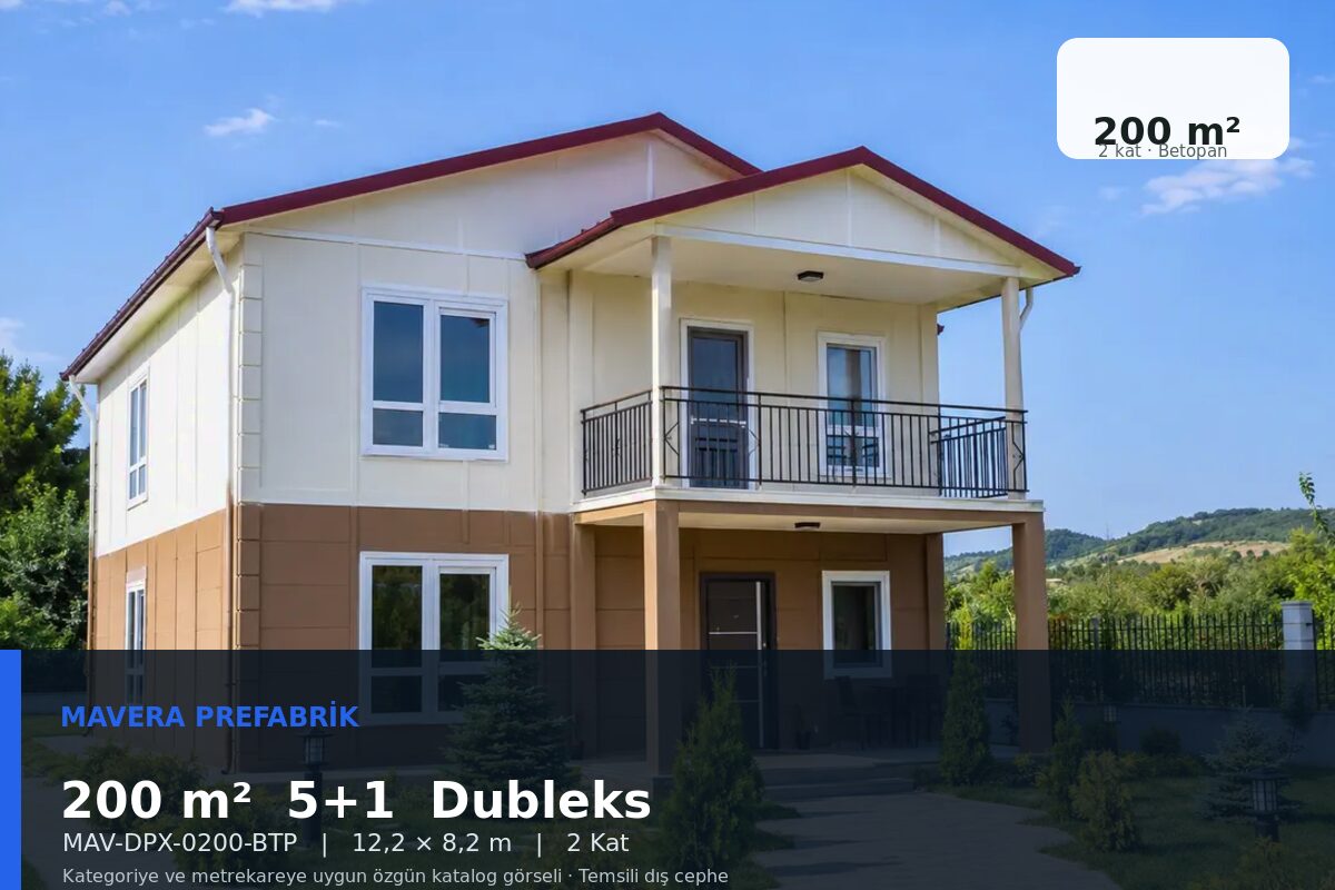 200 m² 5+1 Betopan Dubleks Prefabrik Ev