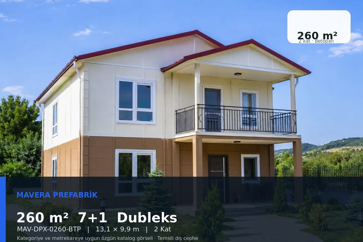 260 m² 7+1 Betopan Dubleks Prefabrik Ev