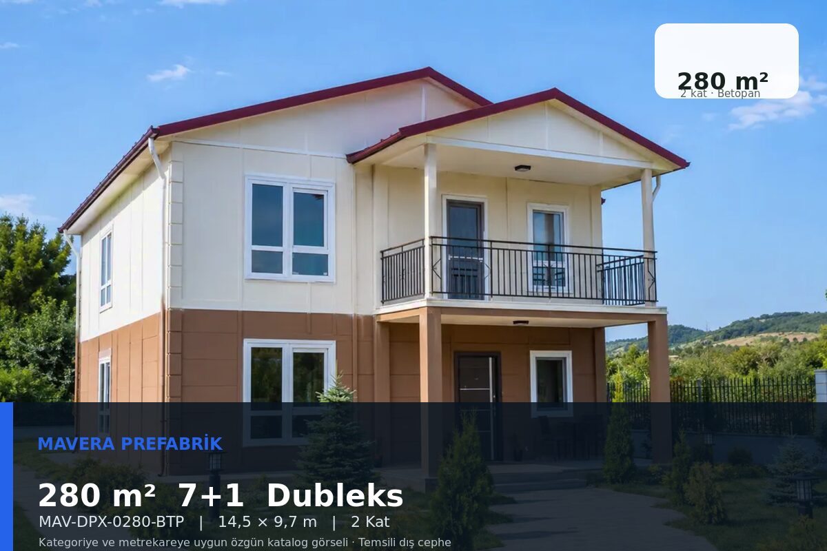 280 m² 7+1 Betopan Dubleks Prefabrik Ev