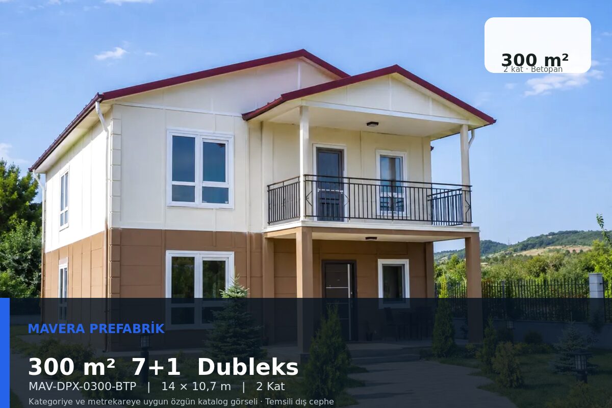 300 m² 7+1 Betopan Dubleks Prefabrik Ev