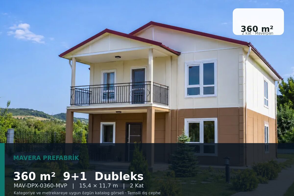 360 m² 9+1 Maverpan Dubleks Prefabrik Ev