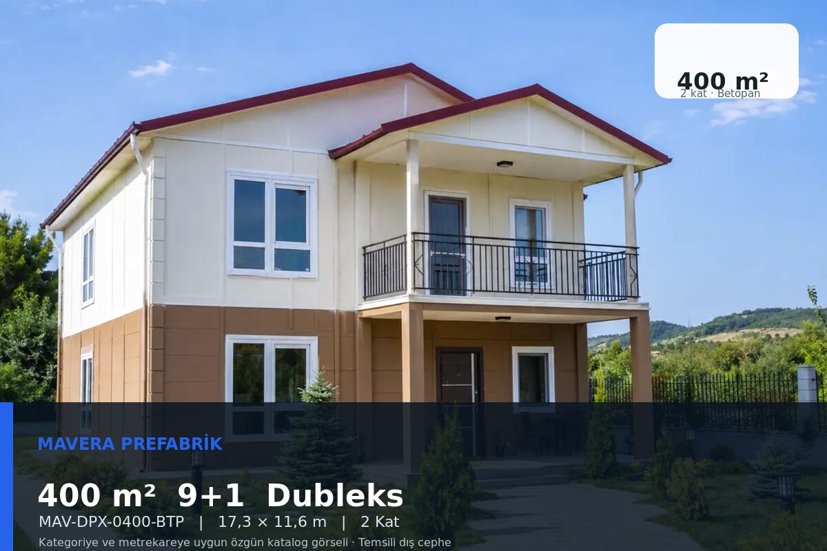 400 m² 9+1 Betopan Dubleks Prefabrik Ev