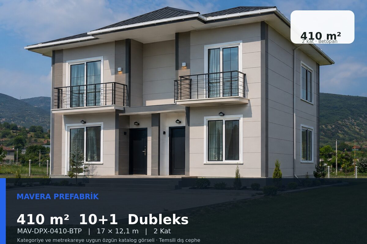 410 m² 10+1 Betopan Dubleks Prefabrik Ev