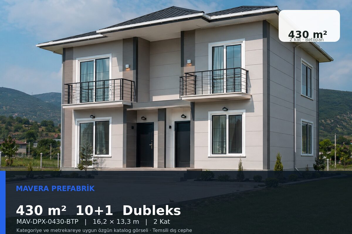 430 m² 10+1 Betopan Dubleks Prefabrik Ev