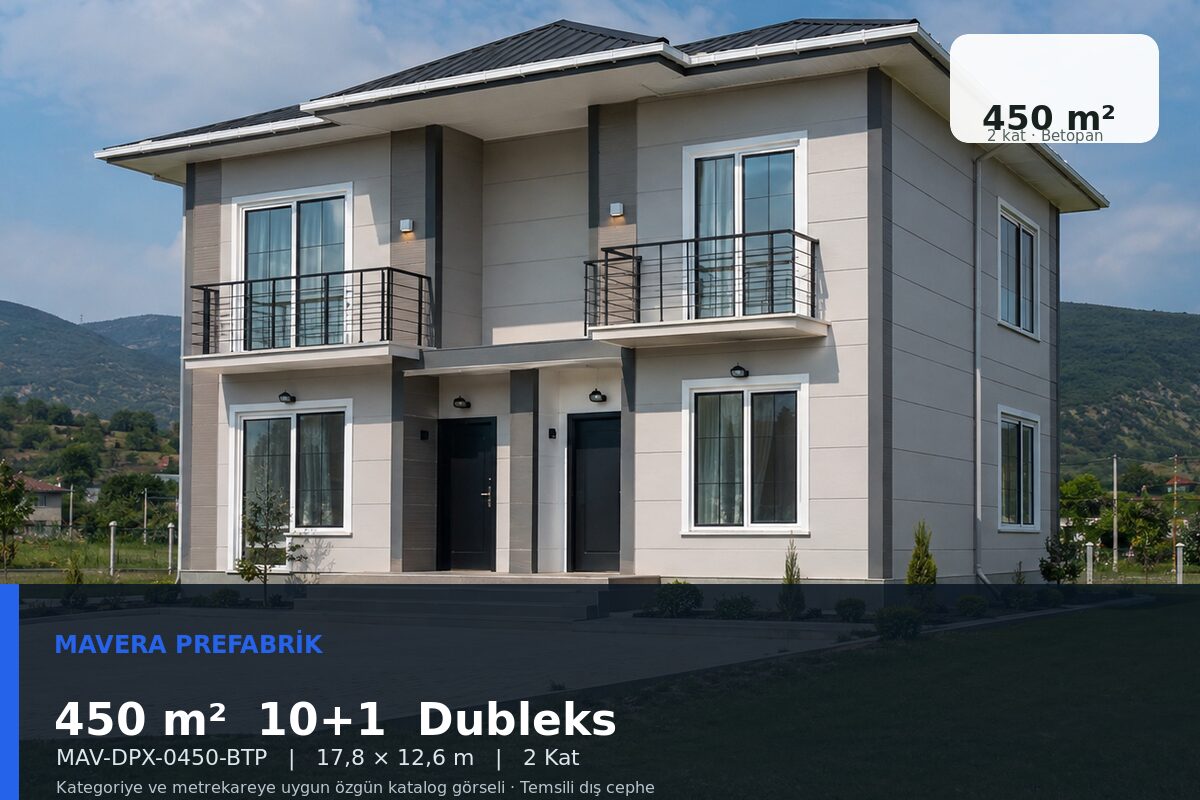 450 m² 10+1 Betopan Dubleks Prefabrik Ev