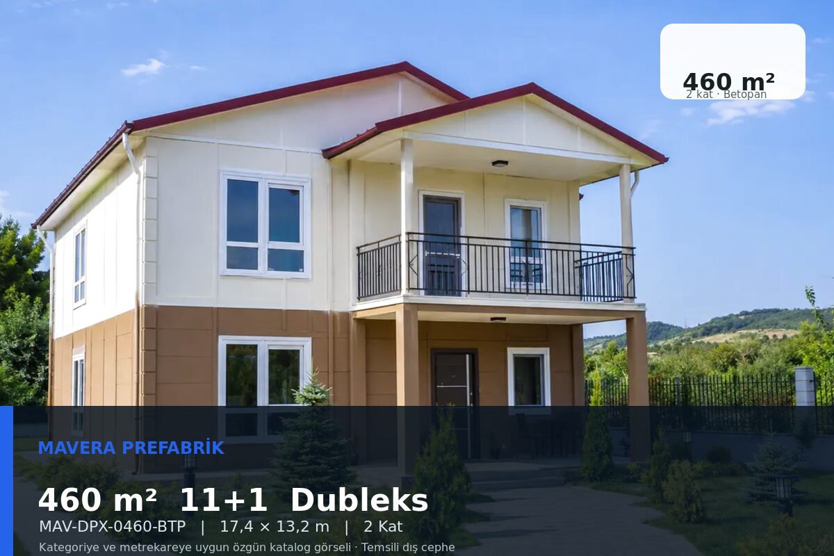 460 m² 11+1 Betopan Dubleks Prefabrik Ev