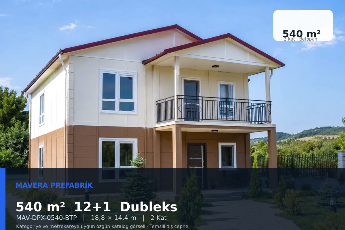 540 m² 12+1 Betopan Dubleks Prefabrik Ev