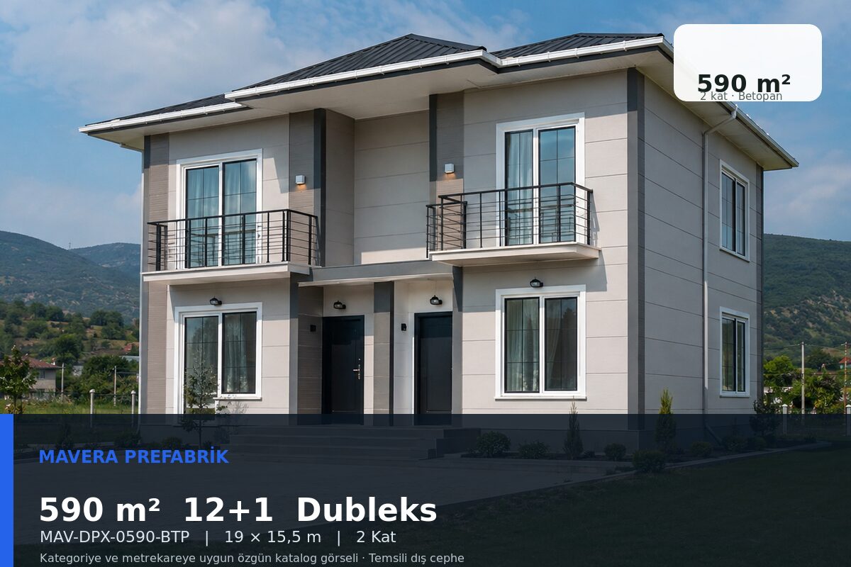 590 m² 12+1 Betopan Dubleks Prefabrik Ev