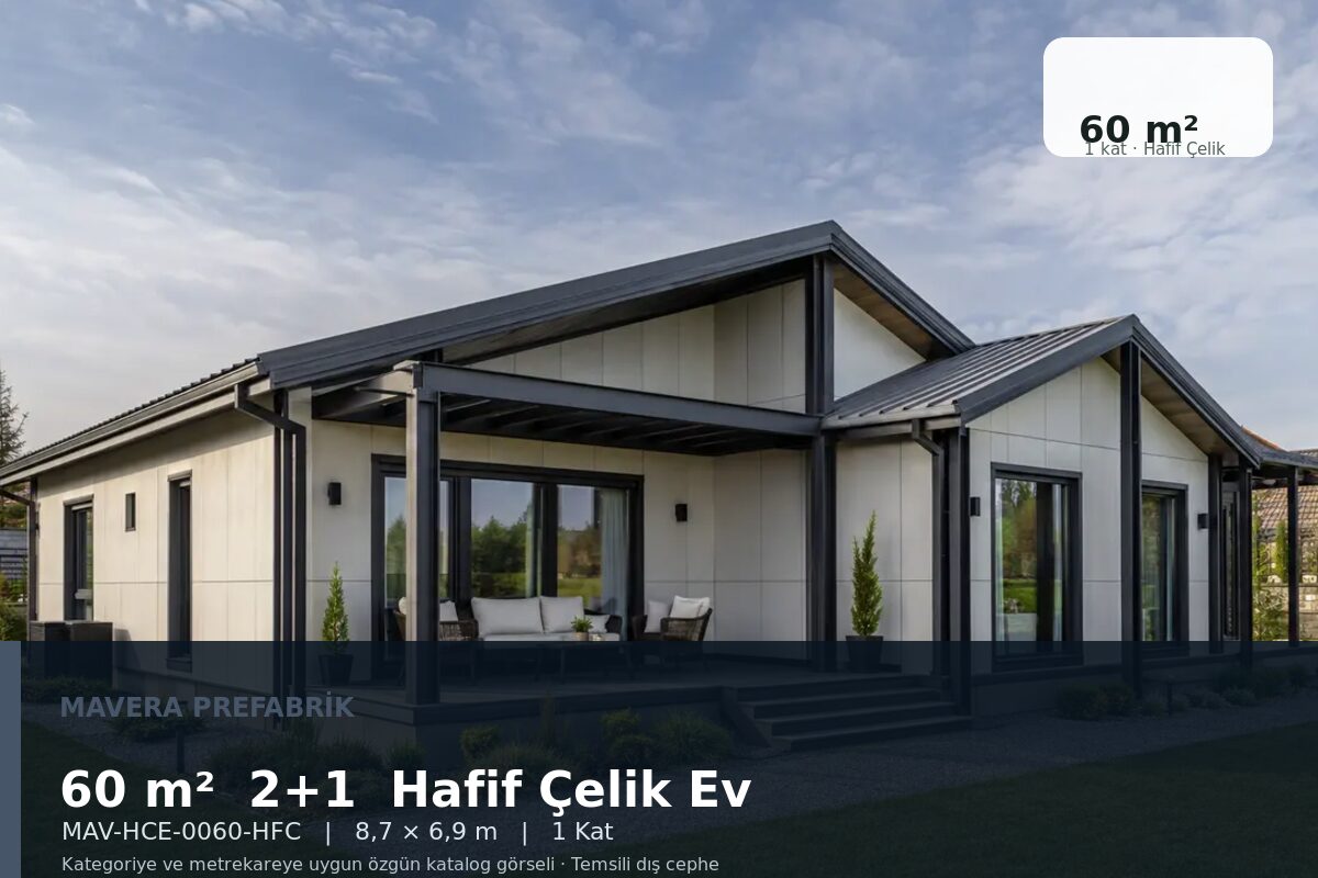 60 m² 2+1 Hafif Çelik Ev