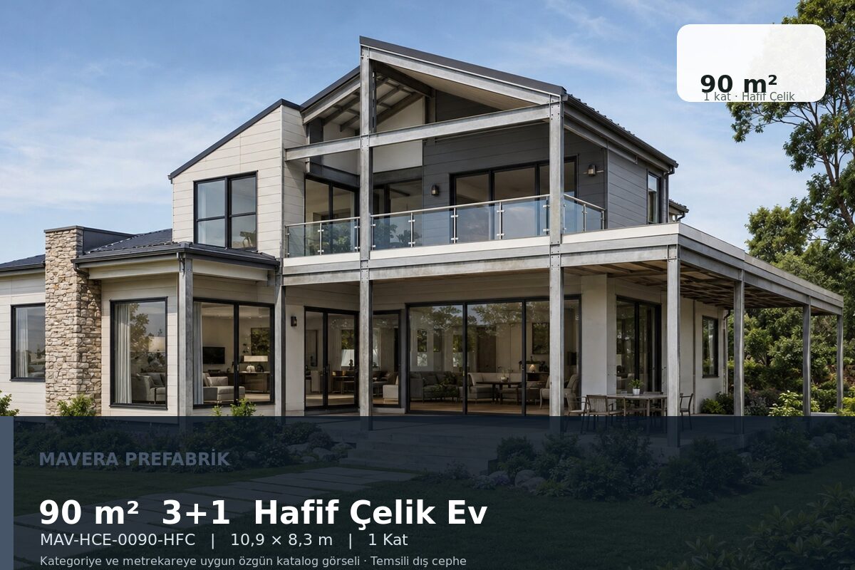 90 m² 3+1 Hafif Çelik Ev