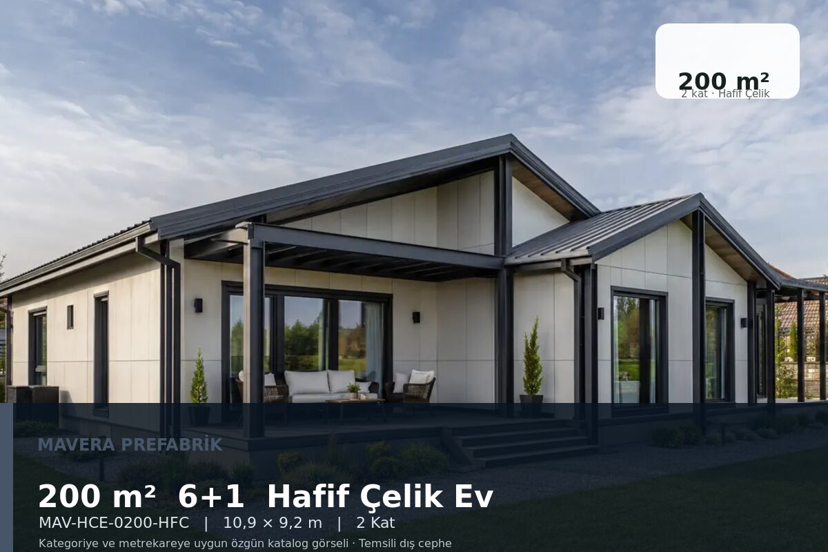 200 m² 6+1 Hafif Çelik Ev