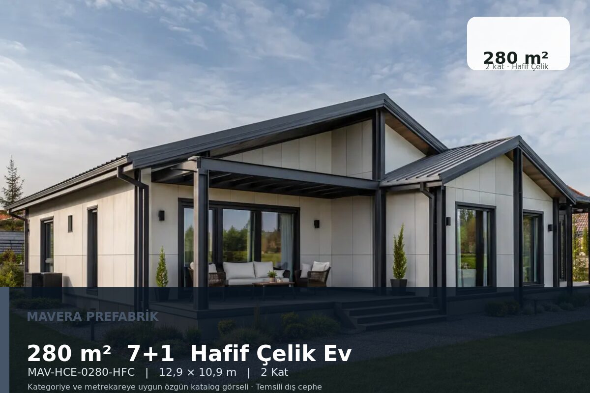 280 m² 7+1 Hafif Çelik Ev