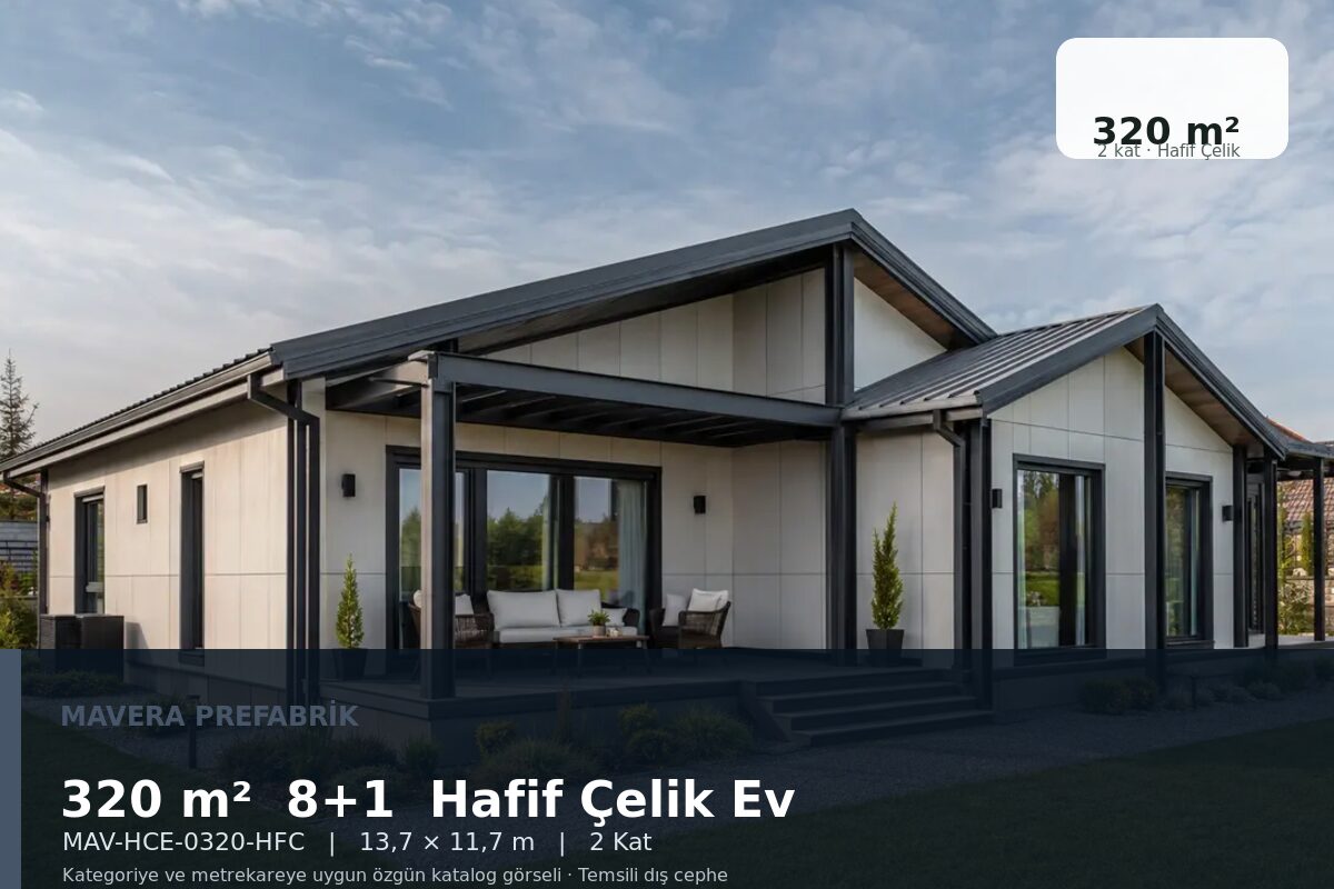 320 m² 8+1 Hafif Çelik Ev