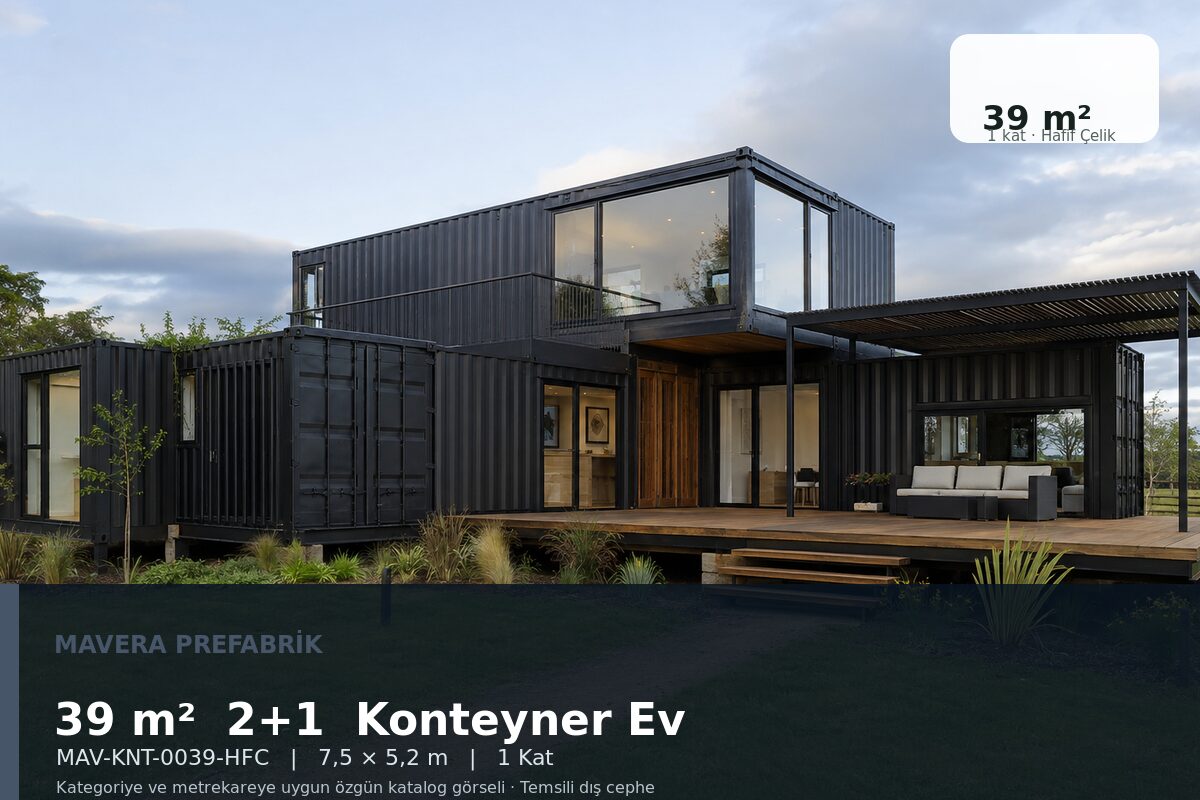 39 m² 2+1 Modüler Konteyner Ev