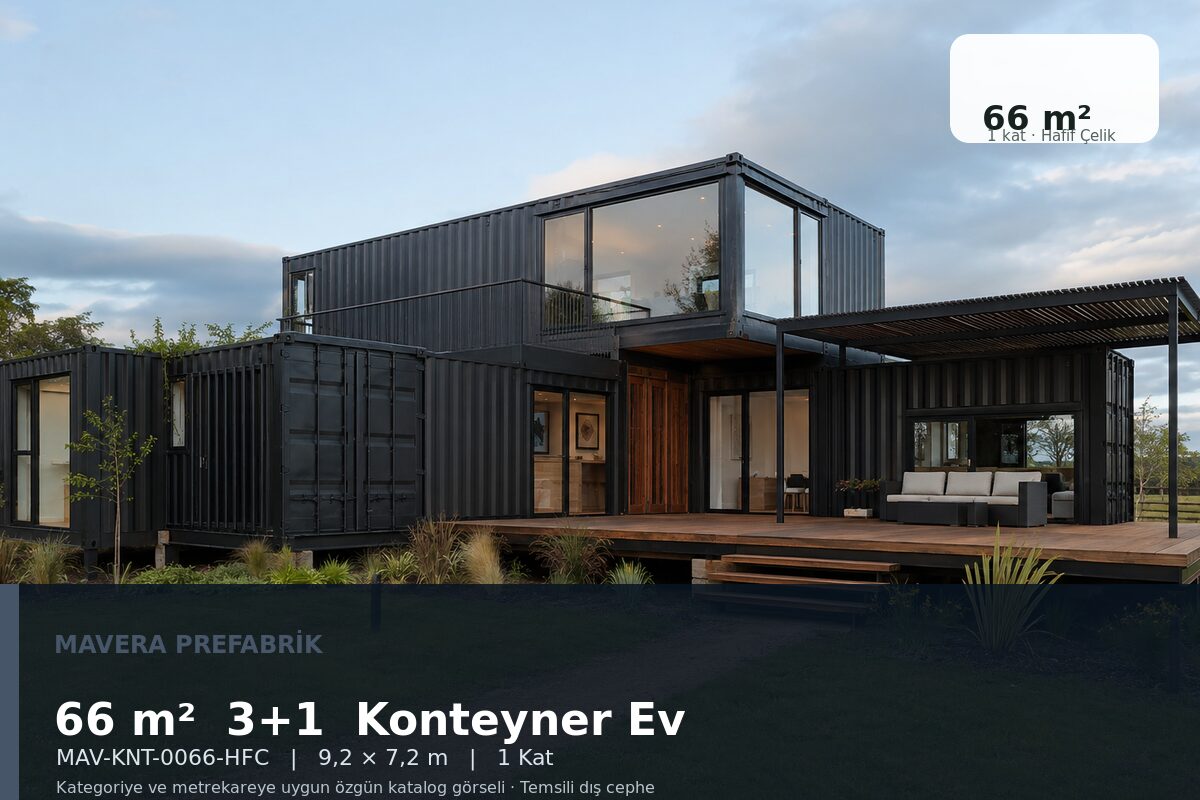 66 m² 3+1 Modüler Konteyner Ev