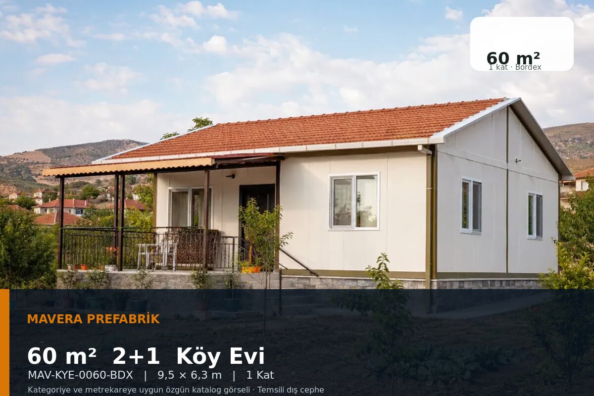 60 m² 2+1 Bordex Köy Evi