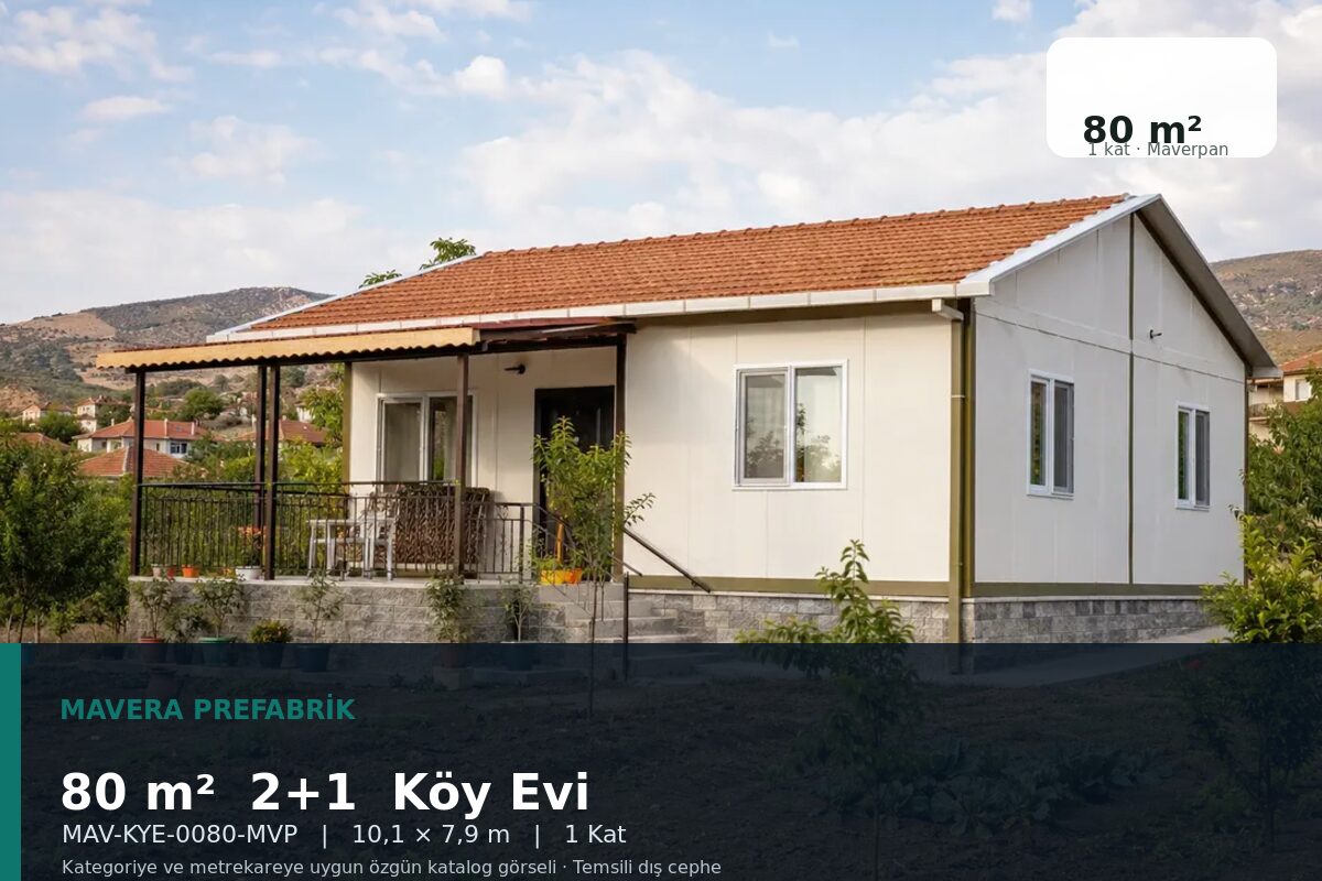 80 m² 2+1 Maverpan Köy Evi