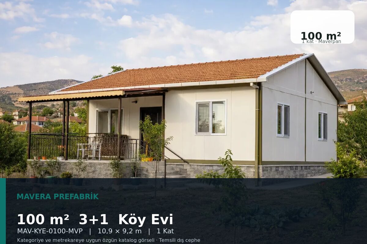 100 m² 3+1 Maverpan Köy Evi