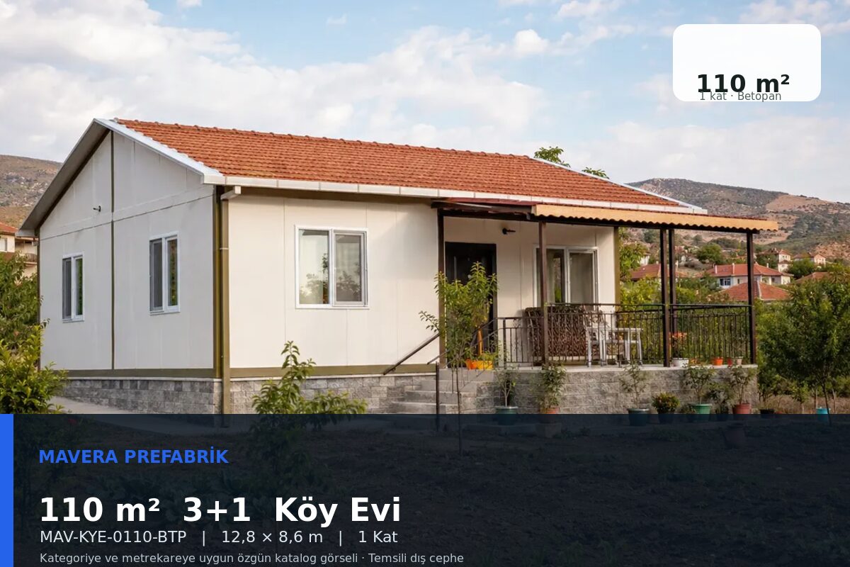 110 m² 3+1 Betopan Köy Evi