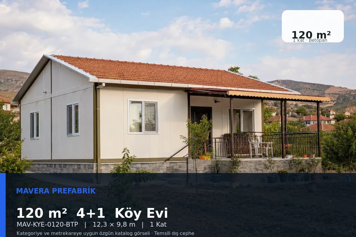 120 m² 4+1 Betopan Köy Evi
