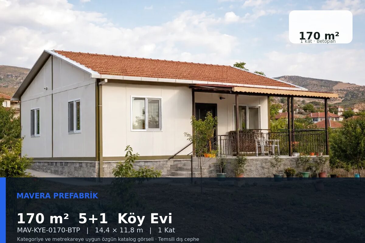 170 m² 5+1 Betopan Köy Evi