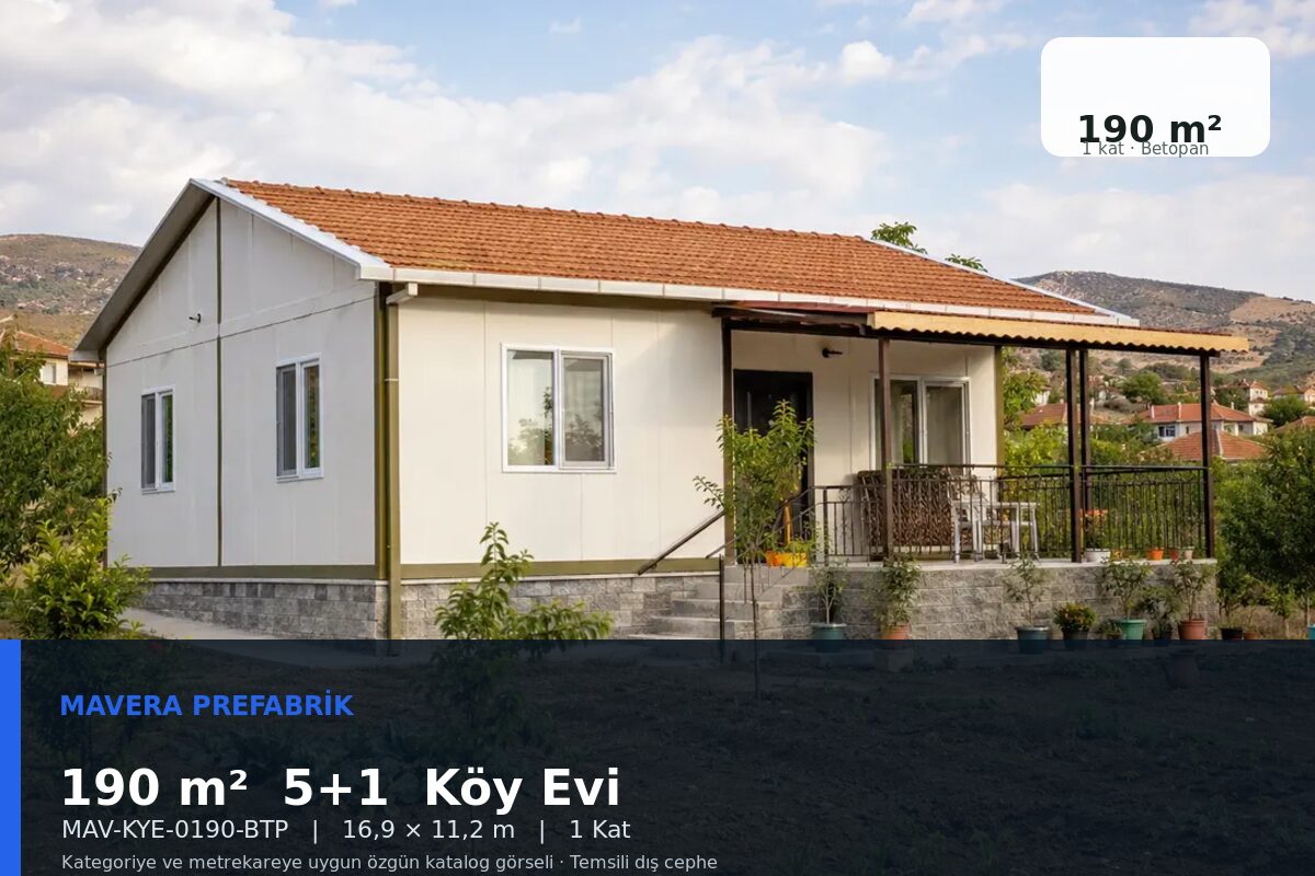 190 m² 5+1 Betopan Köy Evi