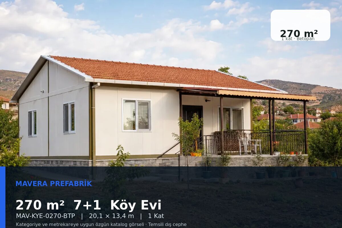 270 m² 7+1 Betopan Köy Evi