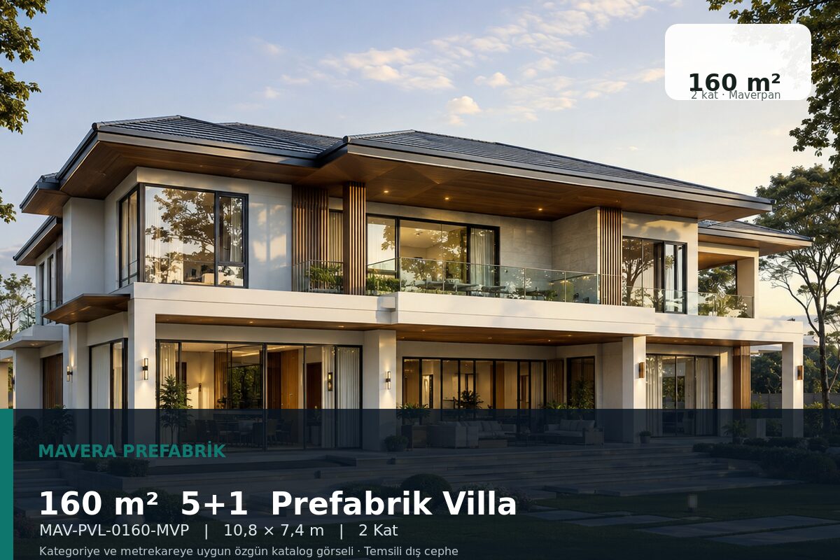 160 m² 5+1 Maverpan Prefabrik Villa