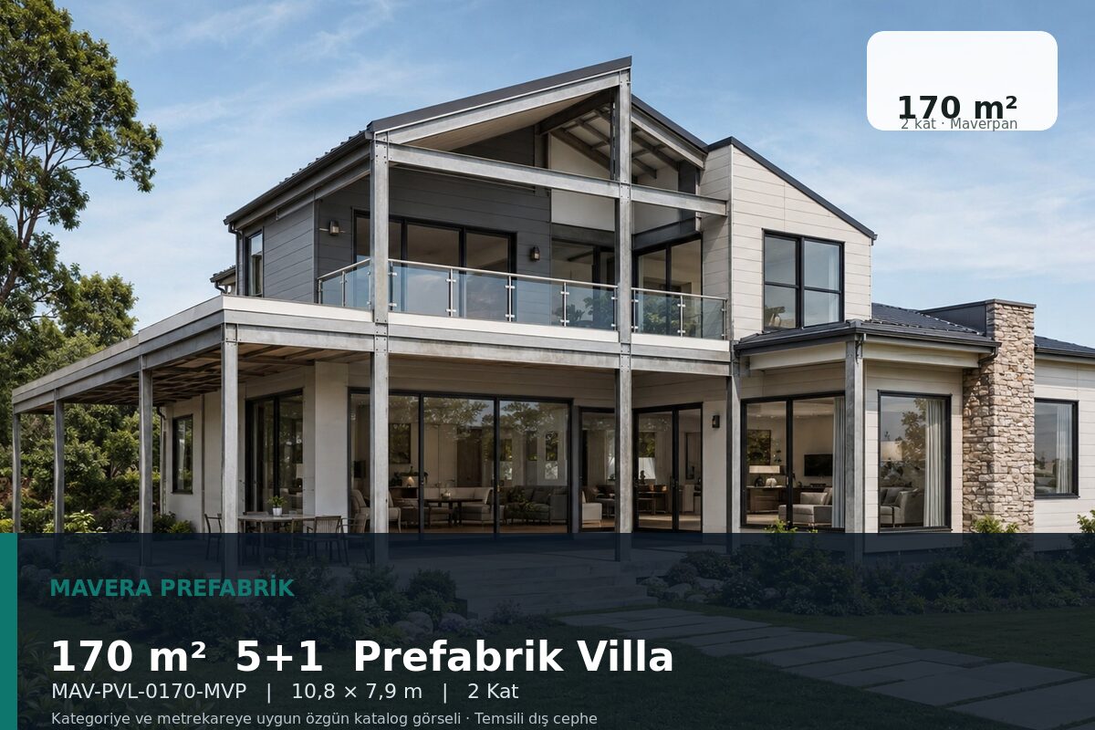 170 m² 5+1 Maverpan Prefabrik Villa