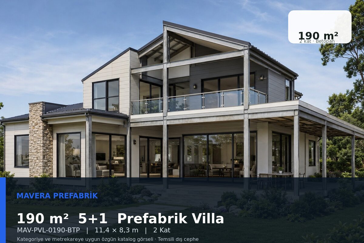 190 m² 5+1 Betopan Prefabrik Villa