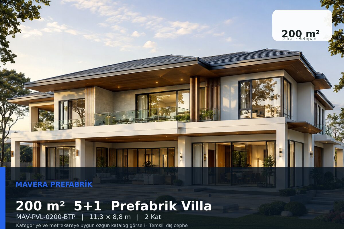 200 m² 5+1 Betopan Prefabrik Villa