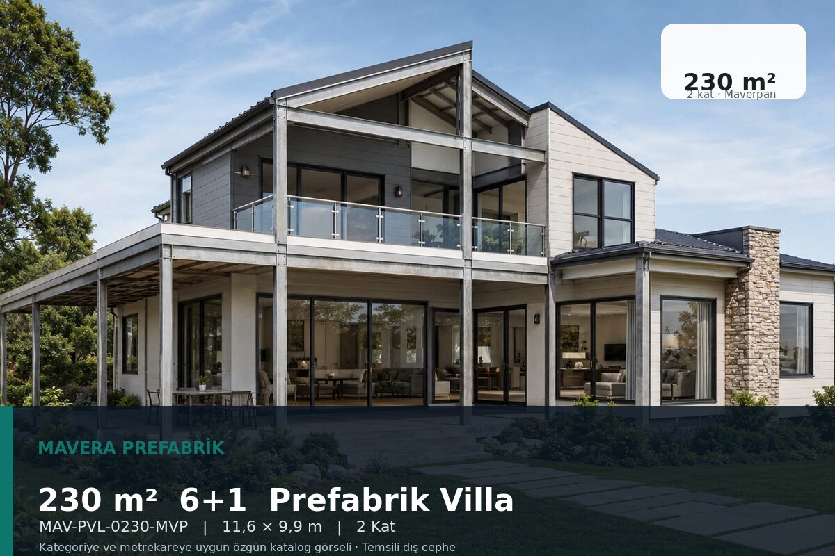 230 m² 6+1 Maverpan Prefabrik Villa
