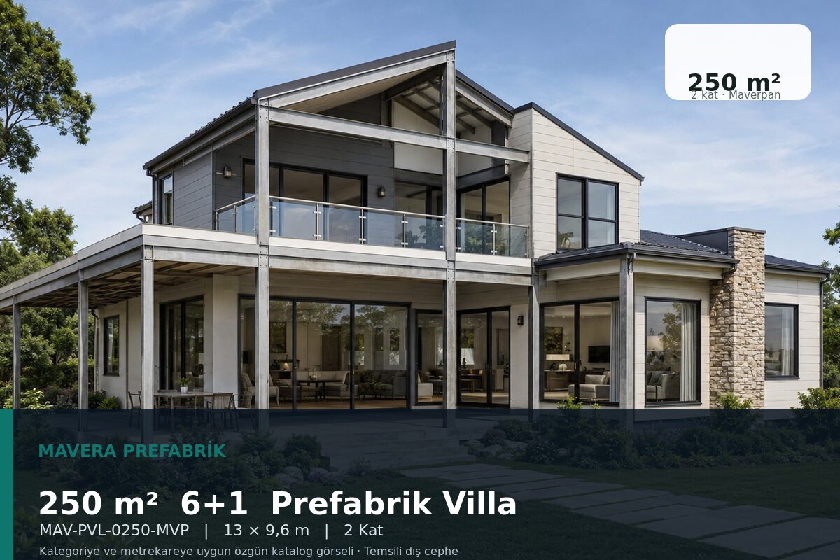 250 m² 6+1 Maverpan Prefabrik Villa