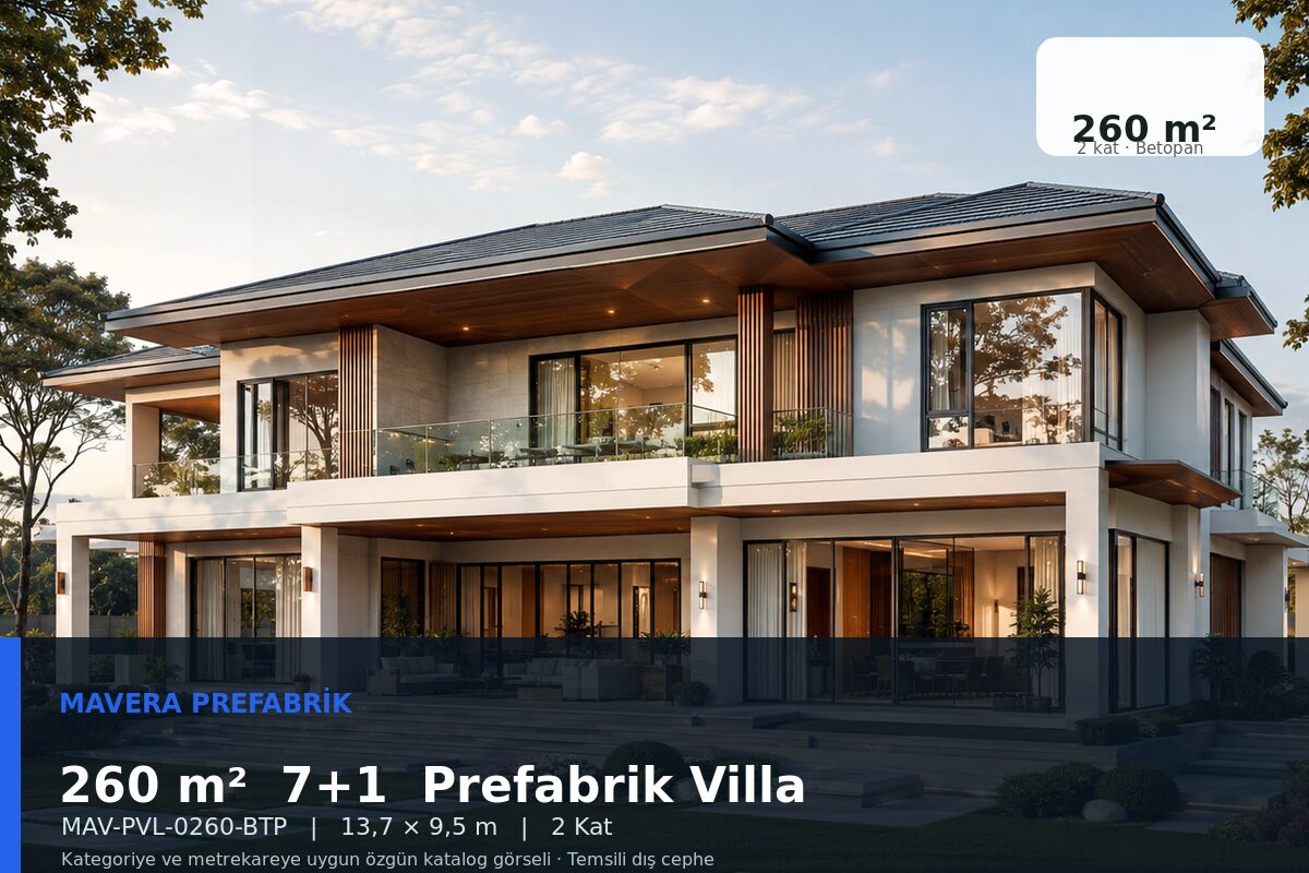 260 m² 7+1 Betopan Prefabrik Villa