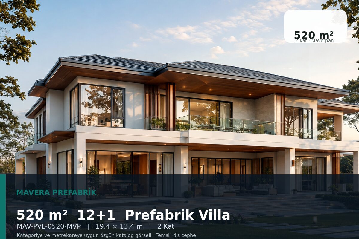 520 m² 12+1 Maverpan Prefabrik Villa
