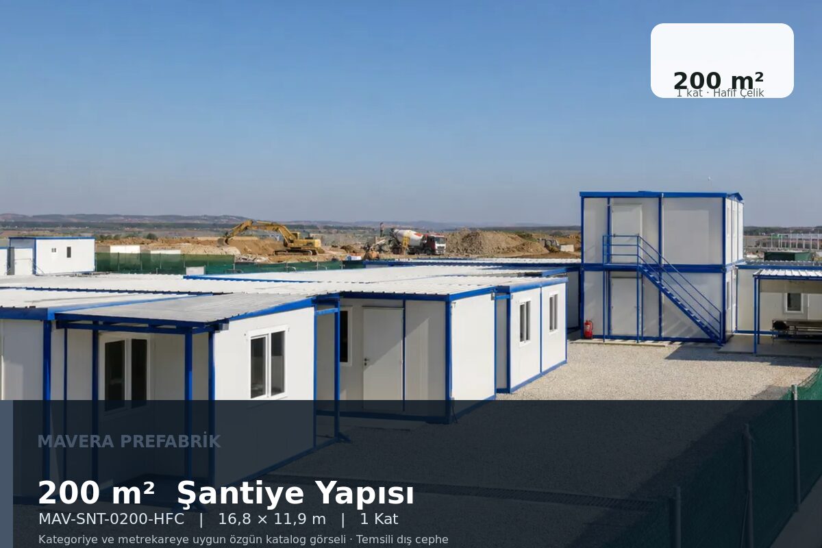 200 m² Modüler Şantiye Yapısı
