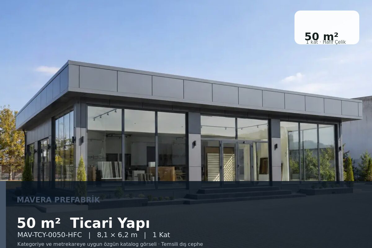 50 m² Hafif Çelik Ticari Yapı