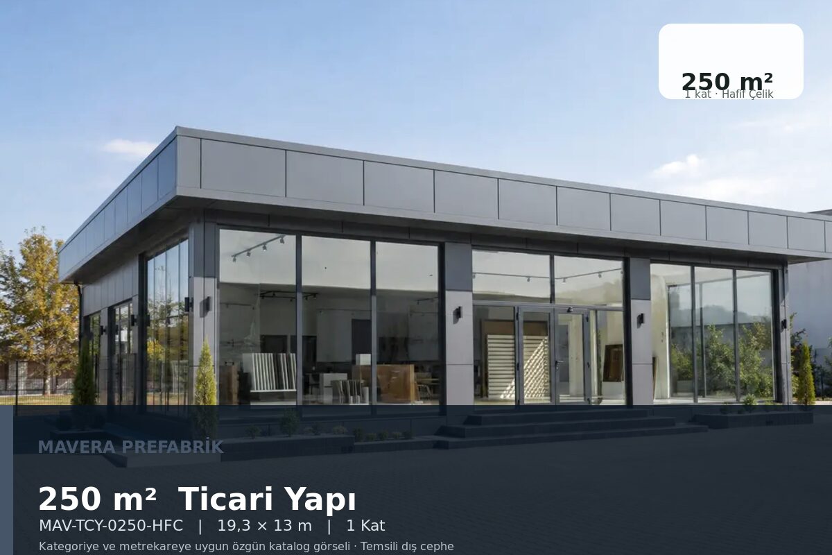 250 m² Hafif Çelik Ticari Yapı