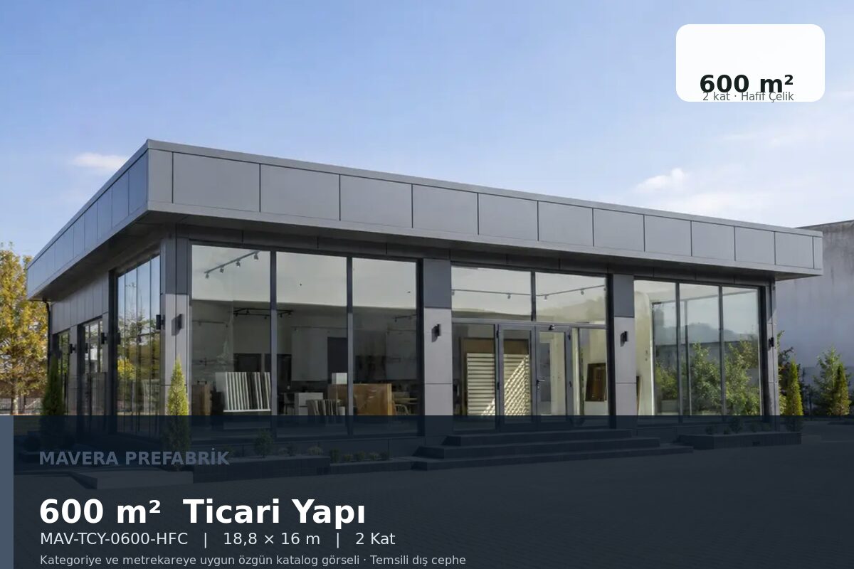 600 m² Hafif Çelik Ticari Yapı