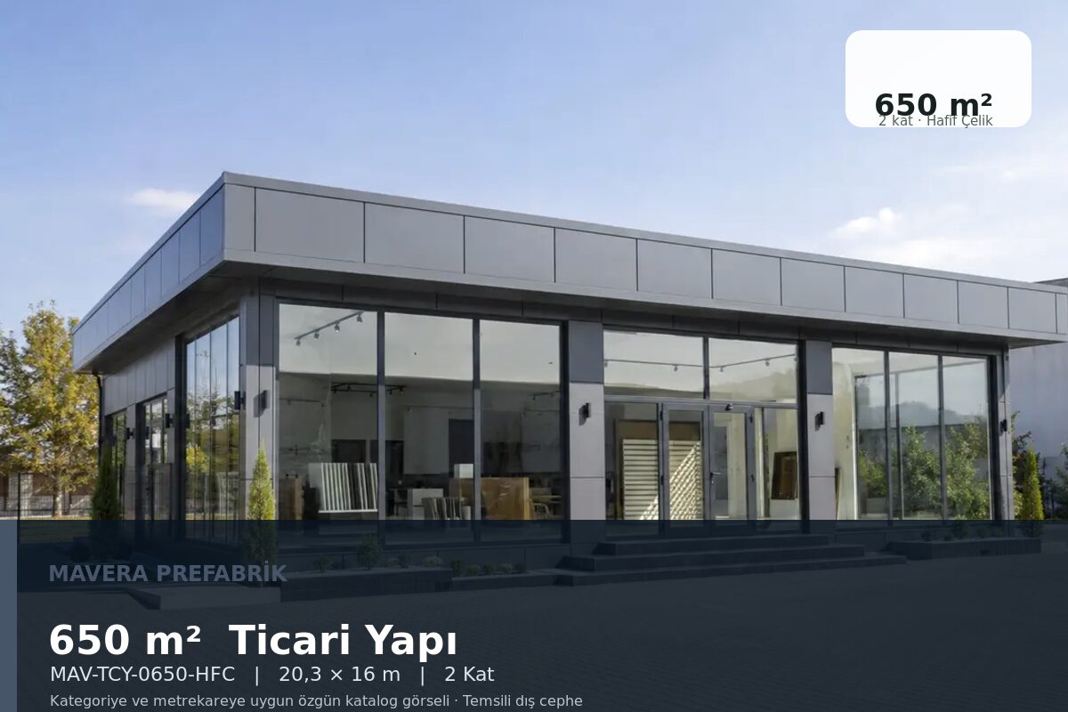 650 m² Hafif Çelik Ticari Yapı
