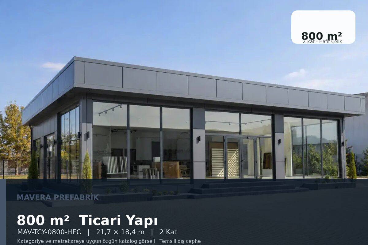 800 m² Hafif Çelik Ticari Yapı