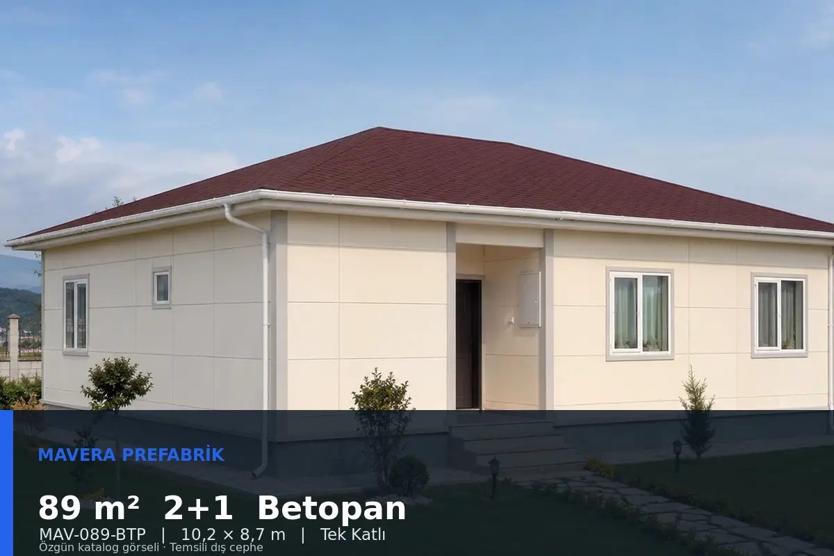89 m² 2+1 Tek Katlı Betopan Prefabrik Ev