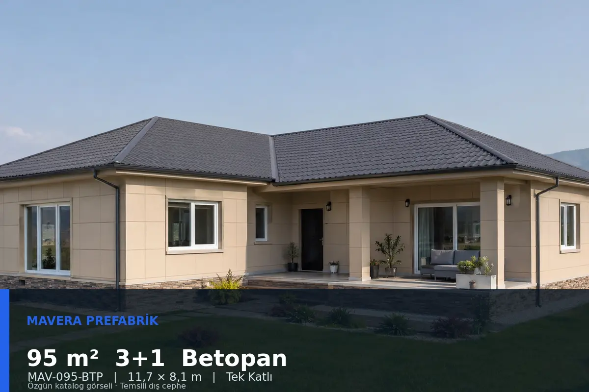 95 m² 3+1 Tek Katlı Betopan Prefabrik Ev