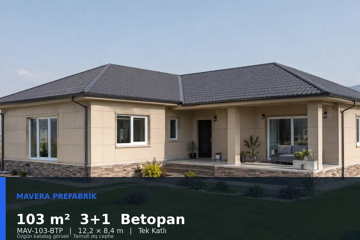 103 m² 3+1 Tek Katlı Betopan Prefabrik Ev