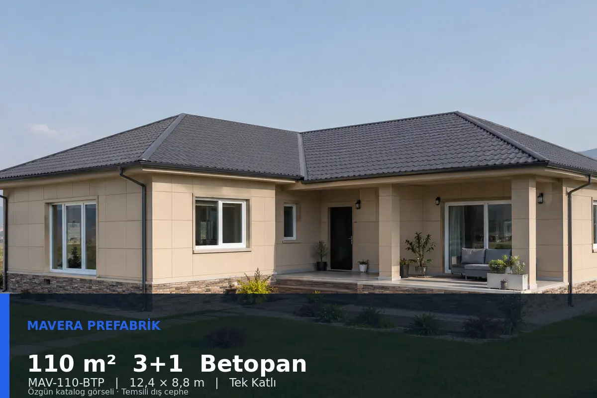 110 m² 3+1 Tek Katlı Betopan Prefabrik Ev