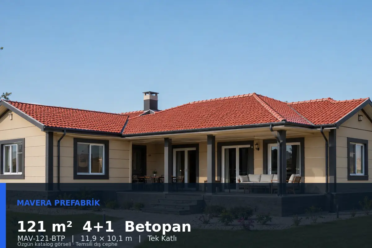121 m² 4+1 Tek Katlı Betopan Prefabrik Ev
