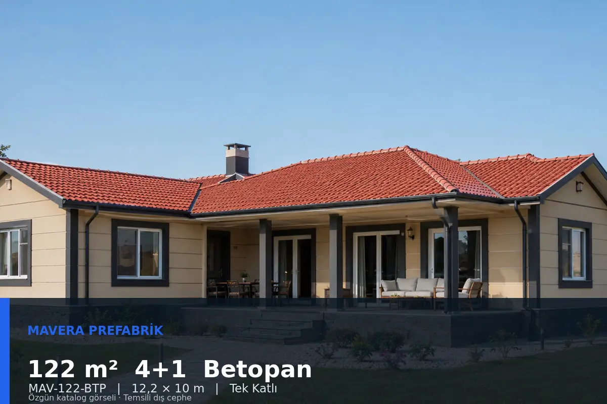 122 m² 4+1 Tek Katlı Betopan Prefabrik Ev