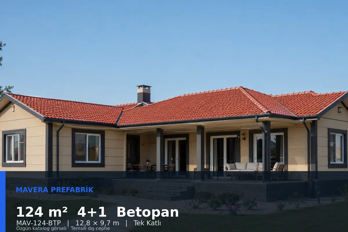 124 m² 4+1 Tek Katlı Betopan Prefabrik Ev